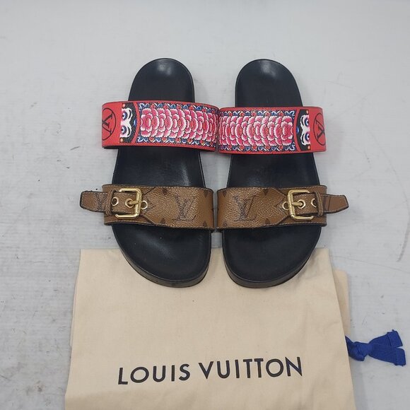 Louis Vuitton Bom Dia Kyoto Monogram Slide Sandal - Picture 1 of 15